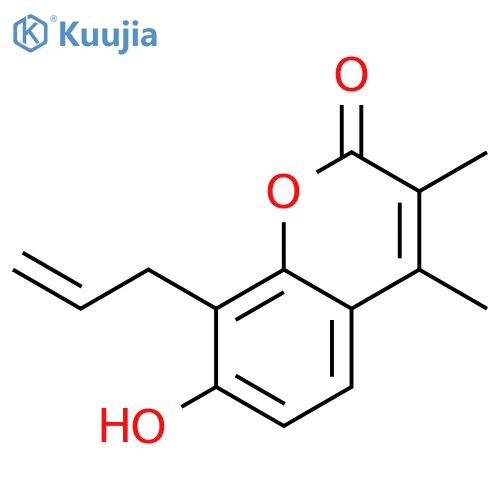 2H-1-Benzopyran-2-one, 7-hydroxy-3,4-dimethyl-8-(2-propenyl)- structure