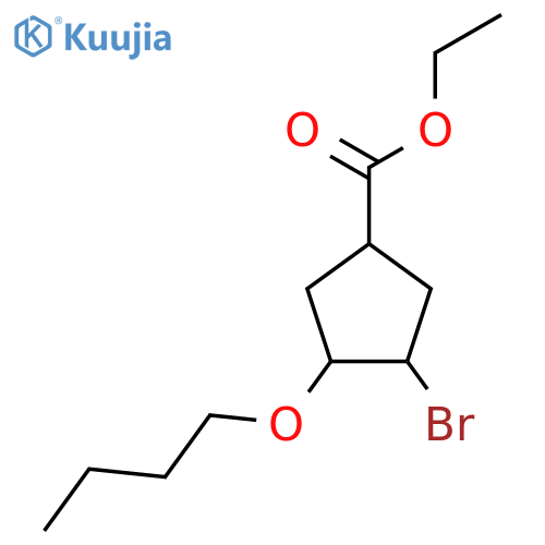 ethyl 3-bromo-4-butoxycyclopentane-1-carboxylate structure