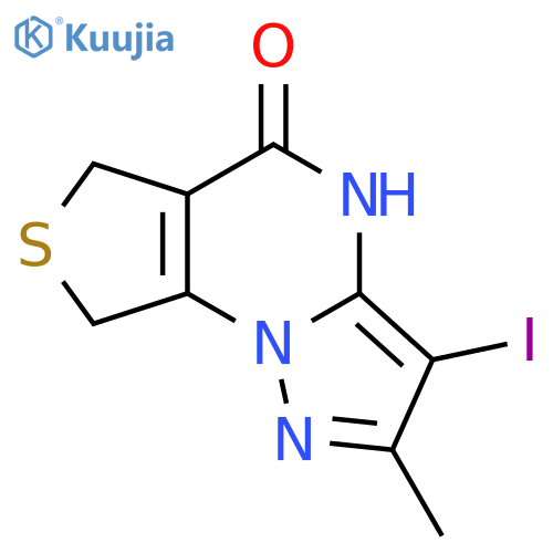 10-iodo-11-methyl-4-thia-1,8,12-triazatricyclo7.3.0.0,2,6dodeca-2(6),9,11-trien-7-one structure