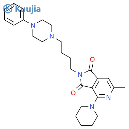 1H-Pyrrolo[3,4-c]pyridine-1,3(2H)-dione,6-methyl-2-[4-(4-phenyl-1-piperazinyl)butyl]-4-(1-piperidinyl)- structure