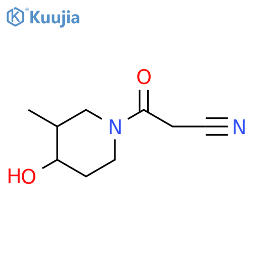 3-(4-hydroxy-3-methylpiperidin-1-yl)-3-oxopropanenitrile structure