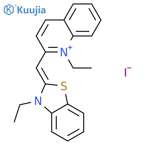 Quinolinium,1-ethyl-2-[(3-ethyl-2(3H)-benzothiazolylidene)methyl]-, iodide (1:1) structure