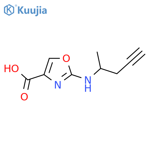 2-(pent-4-yn-2-yl)amino-1,3-oxazole-4-carboxylic acid structure
