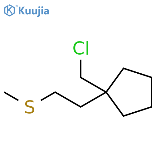 Cyclopentane, 1-(chloromethyl)-1-[2-(methylthio)ethyl]- structure