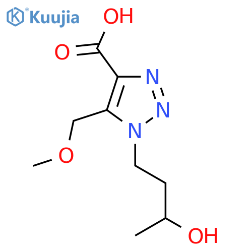 1-(3-hydroxybutyl)-5-(methoxymethyl)-1H-1,2,3-triazole-4-carboxylic acid structure