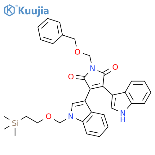 1H-Pyrrole-2,5-dione, 3-(1H-indol-3-yl)-1-[(phenylmethoxy)methyl]-4-[1-[[2-(trimethylsilyl)ethoxy]methyl]-1H-indol-3-yl]- structure