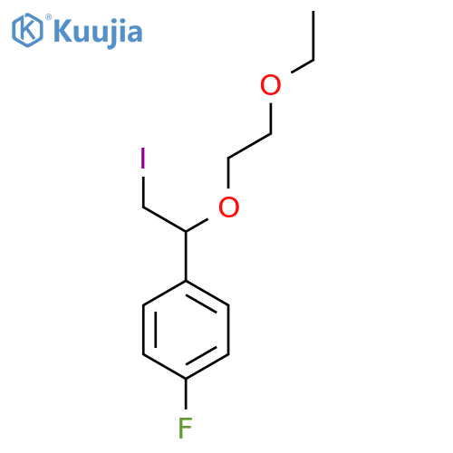 1-1-(2-ethoxyethoxy)-2-iodoethyl-4-fluorobenzene structure