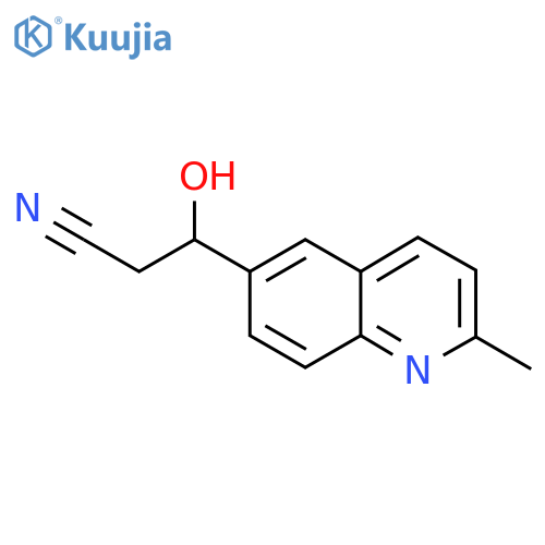 3-hydroxy-3-(2-methylquinolin-6-yl)propanenitrile structure
