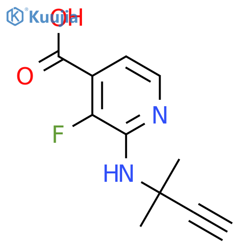 3-fluoro-2-(2-methylbut-3-yn-2-yl)aminopyridine-4-carboxylic acid structure