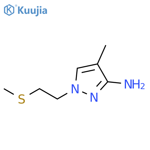 1H-Pyrazol-3-amine, 4-methyl-1-[2-(methylthio)ethyl]- structure