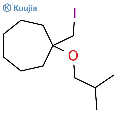 1-(iodomethyl)-1-(2-methylpropoxy)cycloheptane structure