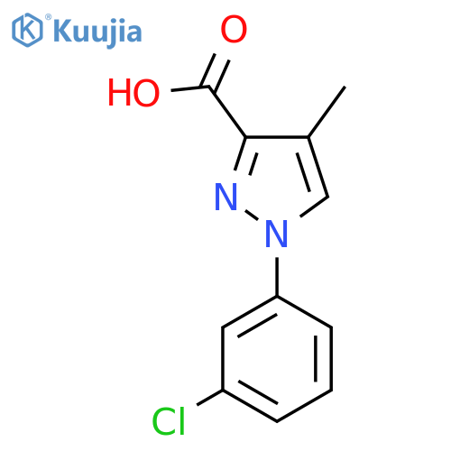 1-(3-chlorophenyl)-4-methyl-1H-pyrazole-3-carboxylic acid structure