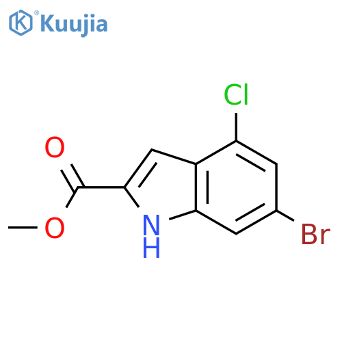 1H-Indole-2-carboxylic acid, 6-bromo-4-chloro-, methyl ester structure