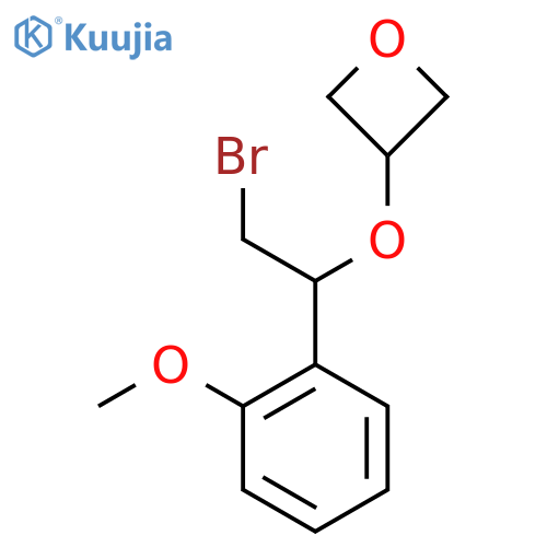 3-2-bromo-1-(2-methoxyphenyl)ethoxyoxetane structure