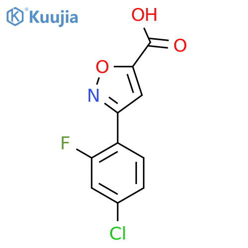 3-(4-chloro-2-fluorophenyl)-1,2-oxazole-5-carboxylic acid structure