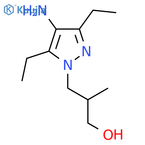 3-(4-amino-3,5-diethyl-1H-pyrazol-1-yl)-2-methylpropan-1-ol structure