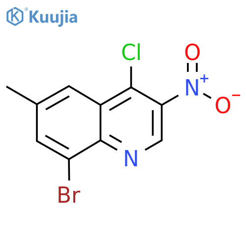 Quinoline, 8-bromo-4-chloro-6-methyl-3-nitro- structure