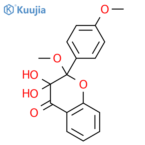 4H-1-Benzopyran-4-one,2,3-dihydro-3,3-dihydroxy-2-methoxy-2-(4-methoxyphenyl)- structure