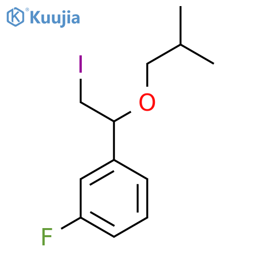 1-fluoro-3-2-iodo-1-(2-methylpropoxy)ethylbenzene structure