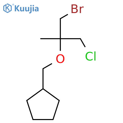 {(1-bromo-3-chloro-2-methylpropan-2-yl)oxymethyl}cyclopentane structure