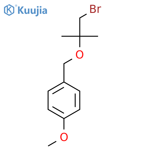 1-{(1-bromo-2-methylpropan-2-yl)oxymethyl}-4-methoxybenzene structure