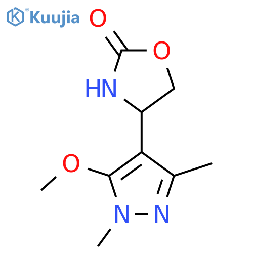 4-(5-methoxy-1,3-dimethyl-1H-pyrazol-4-yl)-1,3-oxazolidin-2-one structure