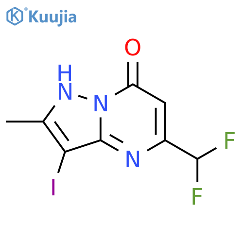 5-(difluoromethyl)-3-iodo-2-methyl-4H,7H-pyrazolo1,5-apyrimidin-7-one structure