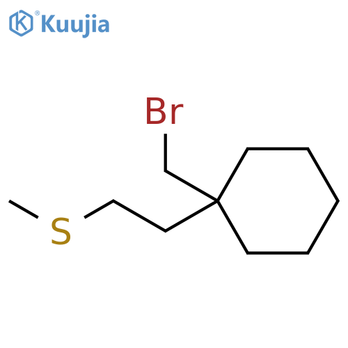 Cyclohexane, 1-(bromomethyl)-1-[2-(methylthio)ethyl]- structure