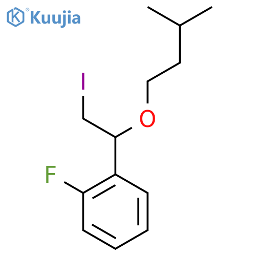 1-fluoro-2-2-iodo-1-(3-methylbutoxy)ethylbenzene structure