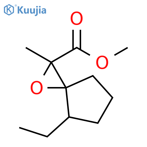 1-Oxaspiro[2.4]heptane-2-carboxylic acid, 4-ethyl-2-methyl-, methyl ester structure
