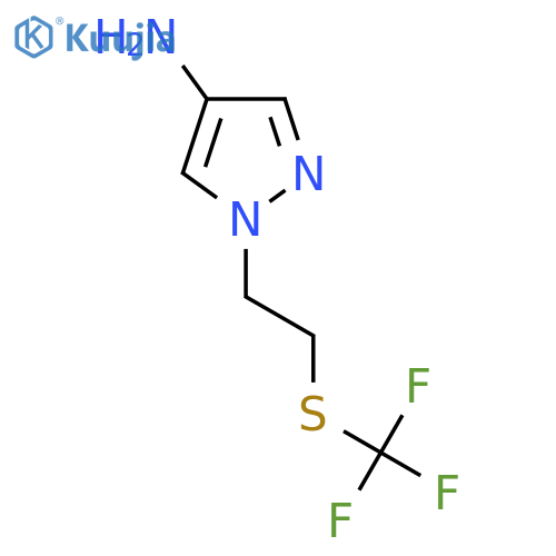 1-{2-(trifluoromethyl)sulfanylethyl}-1H-pyrazol-4-amine structure
