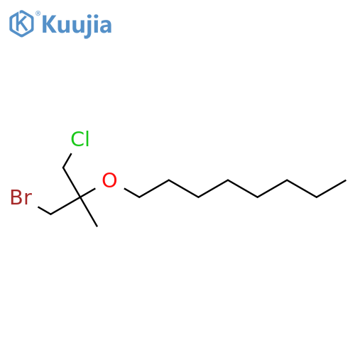 1-(1-bromo-3-chloro-2-methylpropan-2-yl)oxyoctane structure
