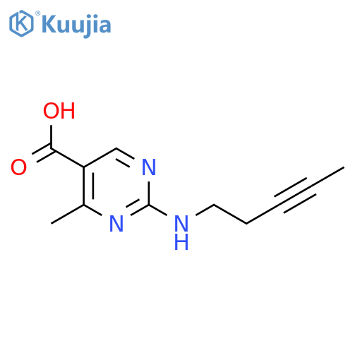 4-methyl-2-(pent-3-yn-1-yl)aminopyrimidine-5-carboxylic acid structure