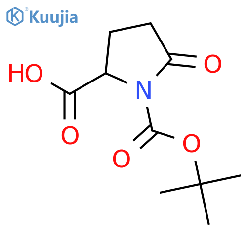 (2R)-1-[(tert-butoxy)carbonyl]-5-oxopyrrolidine-2-carboxylic acid structure