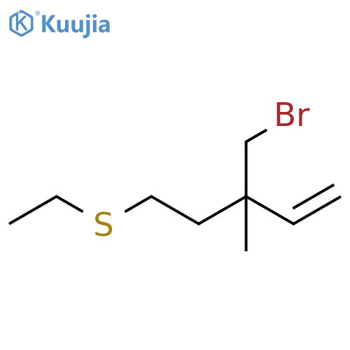 1-Pentene, 3-(bromomethyl)-5-(ethylthio)-3-methyl- structure