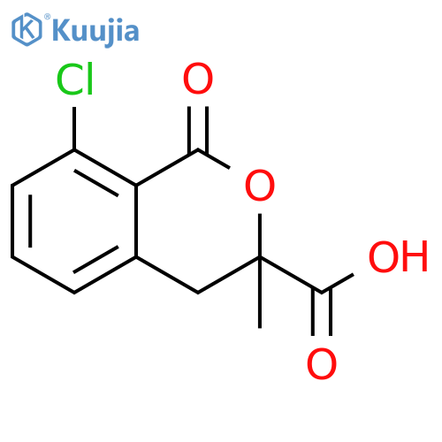 1H-2-Benzopyran-3-carboxylic acid, 8-chloro-3,4-dihydro-3-methyl-1-oxo- structure