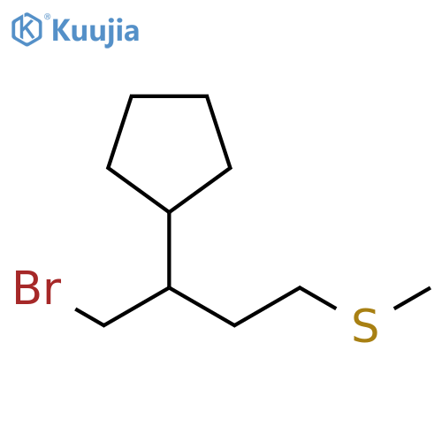 Cyclopentane, [1-(bromomethyl)-3-(methylthio)propyl]- structure