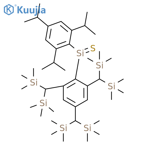 Benzene, 1,3,5-tris[bis(trimethylsilyl)methyl]-2-[thioxo[2,4,6-tris(1-methylethyl)phenyl]silyl]- structure