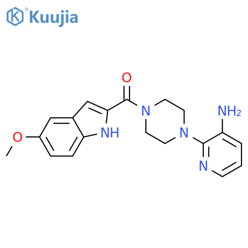 Methanone,[4-(3-amino-2-pyridinyl)-1-piperazinyl](5-methoxy-1H-indol-2-yl)- structure