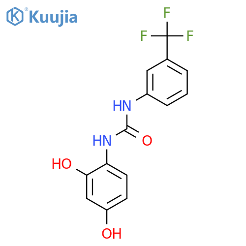 UREA, N-(2,4-DIHYDROXYPHENYL)-N'-[3-(TRIFLUOROMETHYL)PHENYL]- structure