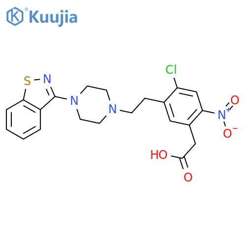 5-2-4-(1,2-Benzisothiazol-3-yl)-1-piperazinylethyl-4-chloro-2-nitro-benzeneacetic Acid structure