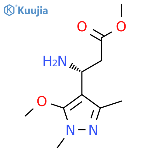 methyl (3R)-3-amino-3-(5-methoxy-1,3-dimethyl-1H-pyrazol-4-yl)propanoate structure