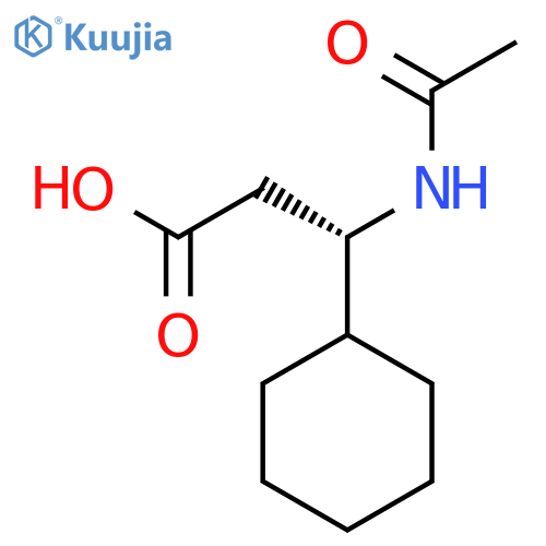 (3S)-3-cyclohexyl-3-acetamidopropanoic acid structure
