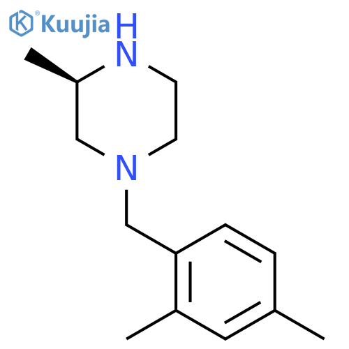 (3R)-1-(2,4-dimethylphenyl)methyl-3-methylpiperazine structure