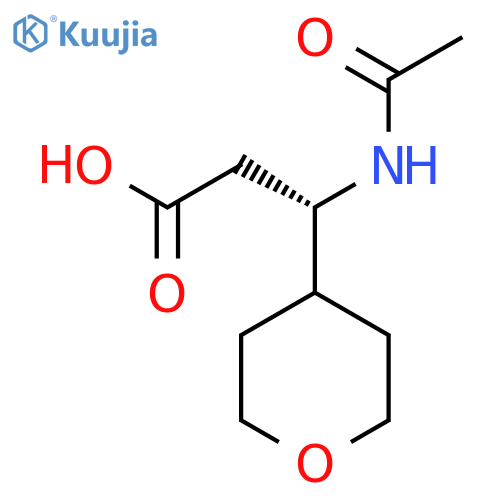 (3S)-3-acetamido-3-(oxan-4-yl)propanoic acid structure
