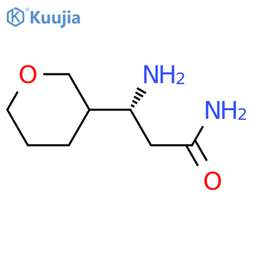 (3R)-3-Amino-3-(oxan-3-yl)propanamide structure