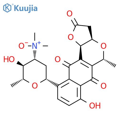 2H-Furo[3,2-b]naphtho[2,3-d]pyran-2,6,11-trione,3,3a,5,11b-tetrahydro-7-hydroxy-5-methyl-8-[2,3,6-trideoxy-3-(dimethyloxidoamino)-b-D-arabino-hexopyranosyl]-,(3aR,5R,11bR)- (9CI) structure
