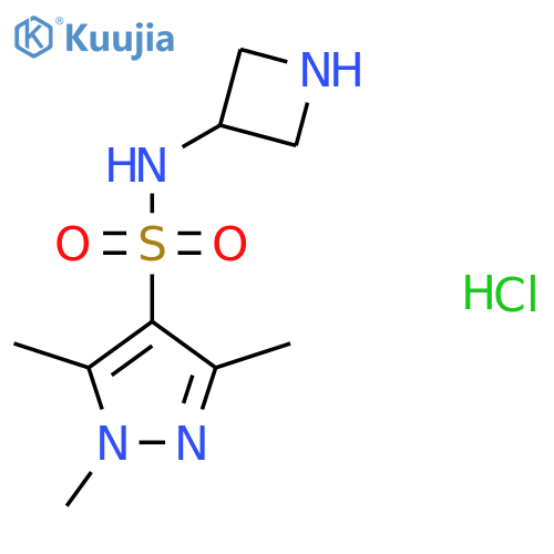 N-(Azetidin-3-yl)-1,3,5-trimethyl-1H-pyrazole-4-sulfonamide hydrochloride structure