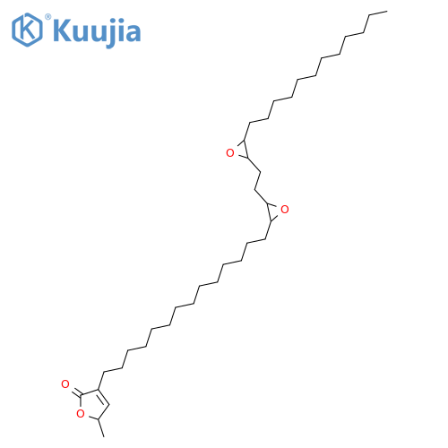 2(5H)-Furanone, 3-[14-[(2R,3S)-3-[2-[(2S,3R)-3-dodecyl-2-oxiranyl]ethyl]-2-oxiranyl]tetradecyl]-5-methyl-, rel- structure
