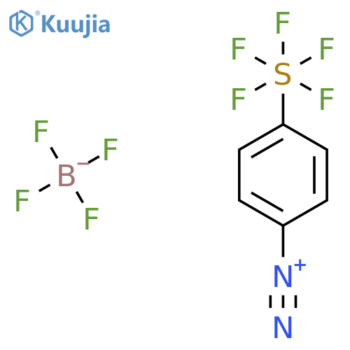 4-(Pentafluoro-lambda6-sulfanyl)benzenediazonium;tetrafluoroborate structure